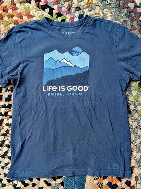 Life is Good blue Boise Idaho Crusher Tee Size M #outdoor #summer